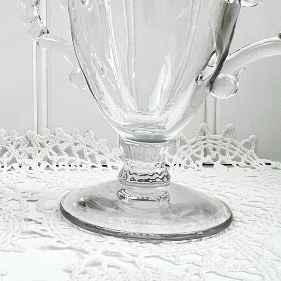 Vintage Imperial Glass Candlewick Creamer & Sugar Bowl Set Footed Handles - Picture 7 of 7